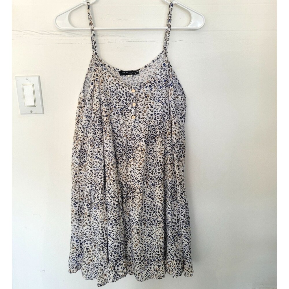 Final Touch Sz M Floral Babydoll Tiered Dress Sundress Boho Cottagecore USA